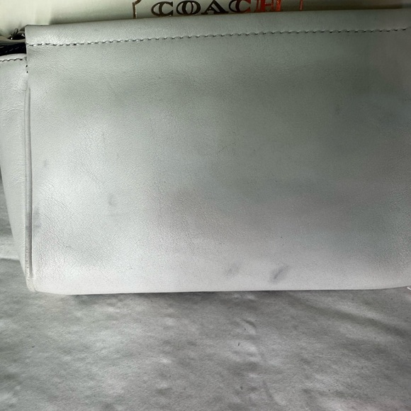 Coach Legacy Eggplant and Ivory Wristlet with Yellow Accent - Picture 8 of 16